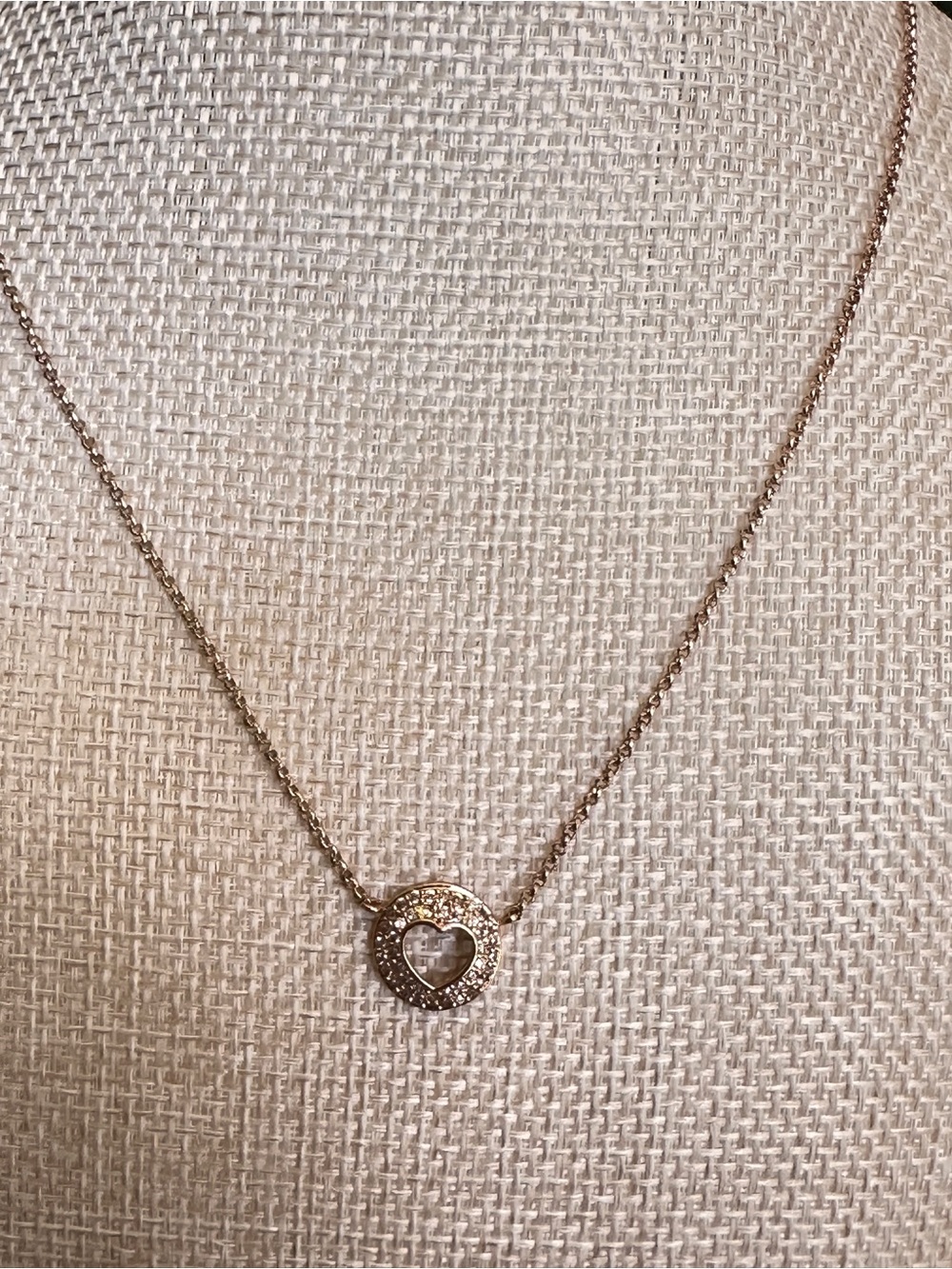 LC Lauren Conrad Rose Gold Heart Circle Pendant Necklace